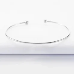 New HappyBulle Bracelet jonc ouvert boules argent Argent rhodié 925