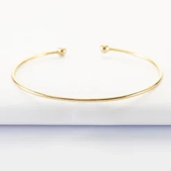 Online HappyBulle Bracelet jonc ouvert boules plaqué or Plaqué or 18k