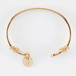 Online HappyBulle Bracelet jonc personnalisé "Le lien" médaille gravée plaqué or 10 mm - x Lilylovesfashion