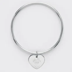 Hot HappyBulle Bracelet jonc personnalisé médaille gravée acier coeur 20x18 mm - x Barbapapa