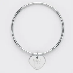 Hot HappyBulle Bracelet jonc personnalisé médaille gravée acier coeur 20x18 mm - x Barbapapa