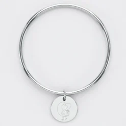 Clearance HappyBulle Bracelet jonc personnalisé médaille gravée acier 20 mm - x Barbapapa
