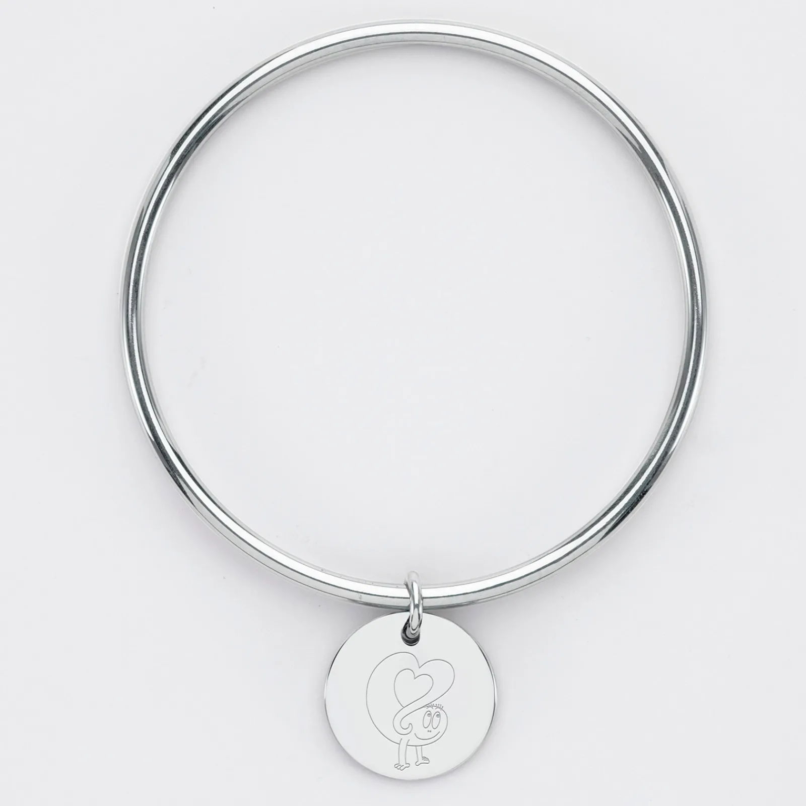 Clearance HappyBulle Bracelet jonc personnalisé médaille gravée acier 20 mm - x Barbapapa