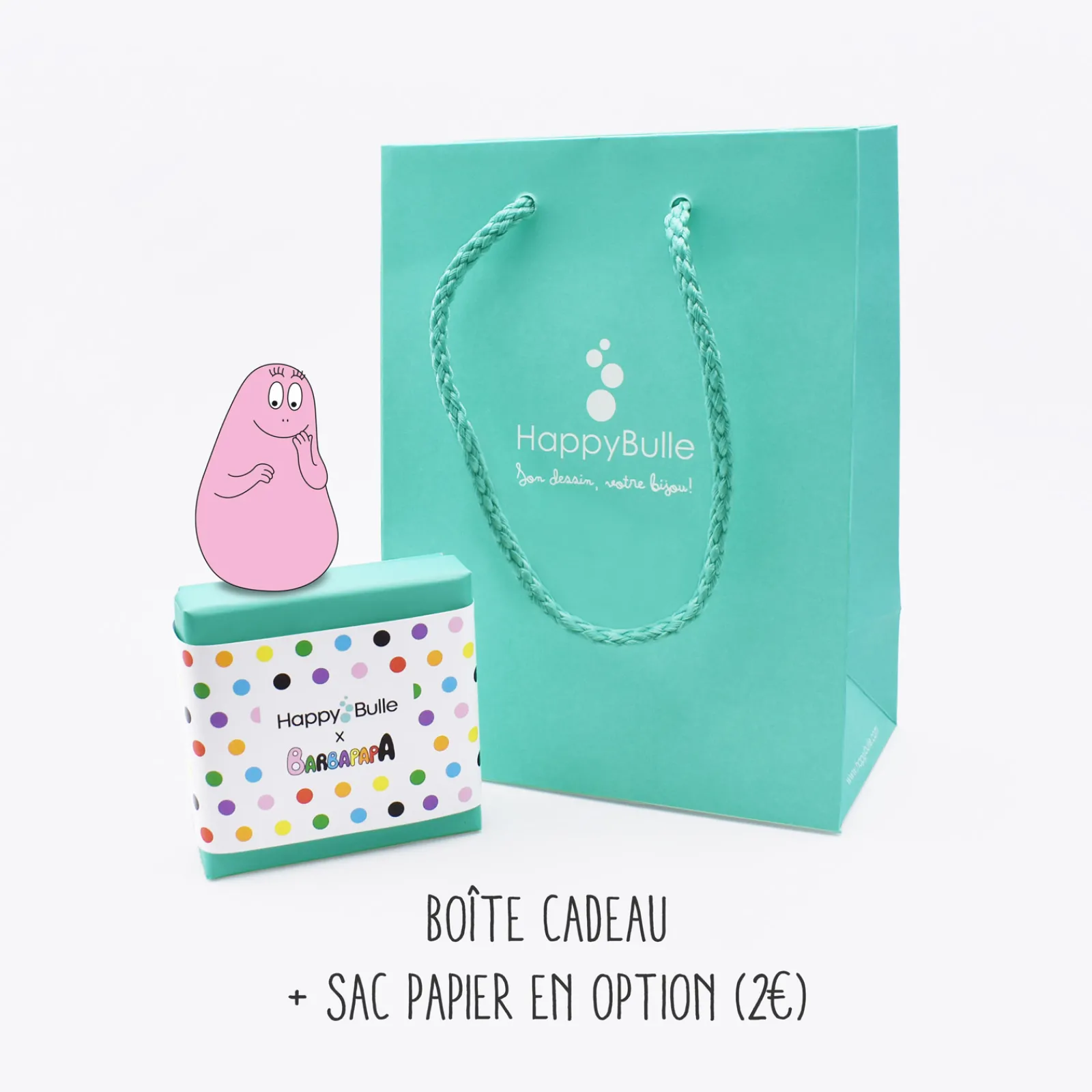 Clearance HappyBulle Bracelet jonc personnalisé médaille gravée acier 20 mm - x Barbapapa