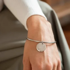 Sale HappyBulle Bracelet jonc personnalisé médaille gravée acier 20 mm