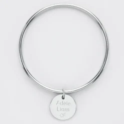 Sale HappyBulle Bracelet jonc personnalisé médaille gravée acier 20 mm