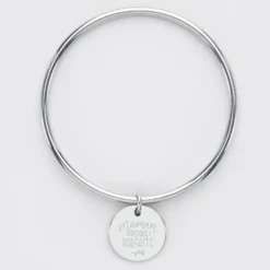 Sale HappyBulle Bracelet jonc personnalisé médaille gravée acier 20 mm
