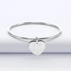 Clearance HappyBulle Bracelet jonc personnalisé médaille gravée acier coeur 20x18 mm