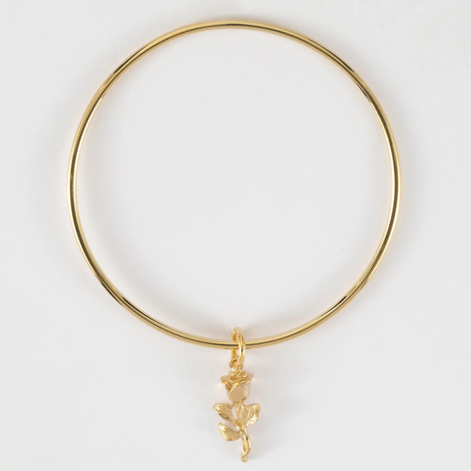 Sale HappyBulle Bracelet jonc plaqué or breloque rose 19 mm