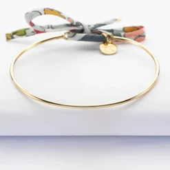 Sale HappyBulle Bracelet jonc plaqué or et cordon Liberty Plaqué or 18k