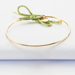 Online HappyBulle Bracelet jonc plaqué or et cordon pailleté Plaqué or 18k