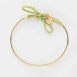 Online HappyBulle Bracelet jonc plaqué or et cordon pailleté Plaqué or 18k