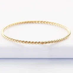 Outlet HappyBulle Bracelet jonc torsadé plaqué or
