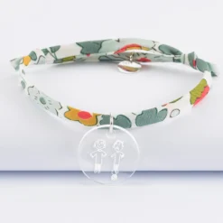 HappyBulle Bracelet Liberty personnalisé médaille gravée dormeuse ronde 20 mm Acrylique
