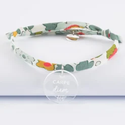 HappyBulle Bracelet Liberty personnalisé médaille gravée dormeuse ronde 20 mm Acrylique