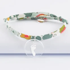 HappyBulle Bracelet Liberty personnalisé médaille gravée dormeuse ronde 20 mm Acrylique