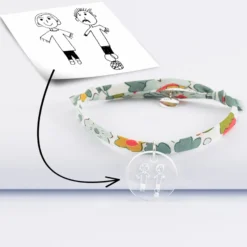 HappyBulle Bracelet Liberty personnalisé médaille gravée dormeuse ronde 20 mm Acrylique