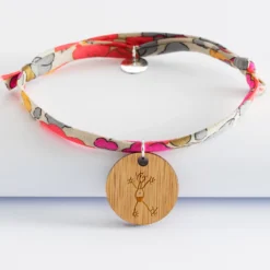 Clearance HappyBulle Bracelet Liberty personnalisé médaille gravée dormeuse ronde 20 mm Bois