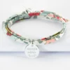 New HappyBulle Bracelet Maman 3 tours Liberty personnalisé médaille gravée argent 15 mm