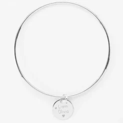 Online HappyBulle Bracelet Mariée personnalisé jonc argent médaille gravée 15 mm Argent rhodié 925
