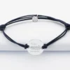 HappyBulle Bracelet Marié personnalisé cordon doublé médaille gravée argent 2 trous 20 mm