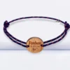 Online HappyBulle Bracelet Marié personnalisé cordage marin simple médaille gravée bois ronde 2 trous 21 mm