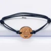 Best HappyBulle Bracelet Papa homme médaille gravée bois ronde 21 mm - Edition spéciale "Papa super héros"