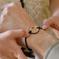 Best HappyBulle Bracelet Papa homme médaille gravée bois ronde 21 mm - Edition spéciale 