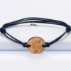 Online HappyBulle Bracelet papa homme médaille gravée bois ronde 21 mm - Edition spéciale "Chef de tribu"