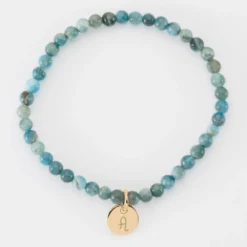 Outlet HappyBulle Bracelet perles élastique personnalisé médaille gravée plaqué or ronde 10 mm Plaqué or 18k