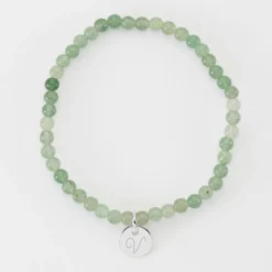 Online HappyBulle Bracelet perles élastique personnalisé médaille gravée argent ronde 10 mm Argent rhodié 925