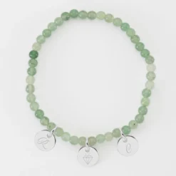 Online HappyBulle Bracelet perles élastique personnalisé médaille gravée argent ronde 10 mm Argent rhodié 925