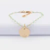 Best HappyBulle Bracelet perles Miyuki colorées personnalisé médaille gravée plaqué or coeur estampillé 15 mm - x Atelier Wagram