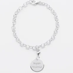 Best HappyBulle Bracelet personnalisé 1 charm gravé argent 17mm