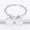 New HappyBulle Bracelet personnalisé 2 charms gravés argent 17mm