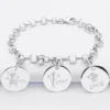 Hot HappyBulle Bracelet personnalisé 3 charms gravés argent 17mm