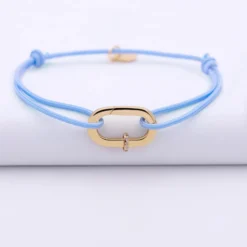 Discount HappyBulle Bracelet personnalisé cordon collection Chapitre mousqueton 11x19 mm plaqué or - à composer Plaqué or 18k