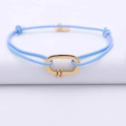 Discount HappyBulle Bracelet personnalisé cordon collection Chapitre mousqueton 11x19 mm plaqué or - à composer Plaqué or 18k
