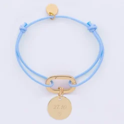 Discount HappyBulle Bracelet personnalisé cordon collection Chapitre mousqueton 11x19 mm plaqué or - à composer Plaqué or 18k