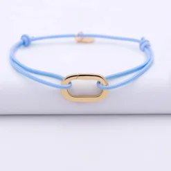 Discount HappyBulle Bracelet personnalisé cordon collection Chapitre mousqueton 11x19 mm plaqué or - à composer Plaqué or 18k