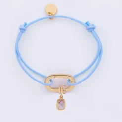 Discount HappyBulle Bracelet personnalisé cordon collection Chapitre mousqueton 11x19 mm plaqué or - à composer Plaqué or 18k