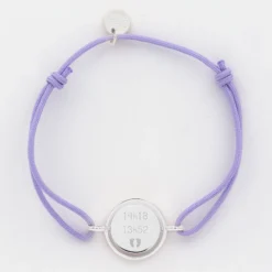 Sale HappyBulle Bracelet personnalisé cordon médaille réversible Eternelle gravée argent 2 trous 16 mm Argent rhodié 925
