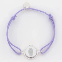 HappyBulle Bracelet personnalisé cordon médaille réversible Eternelle gravée argent 2 trous 16 mm - x Capucine Argent rhodié 925