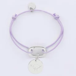 Sale HappyBulle Bracelet personnalisé cordon collection Chapitre mousqueton 11x19 mm argent - à composer Argent rhodié 925