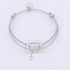 Sale HappyBulle Bracelet personnalisé cordon collection Chapitre mousqueton 11x19 mm argent - à composer Argent rhodié 925