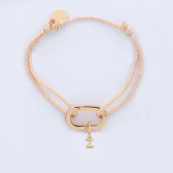 Discount HappyBulle Bracelet personnalisé cordon pailleté collection Chapitre mousqueton 11x19 mm plaqué or - à composer Plaqué or 18k