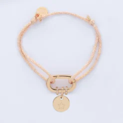 Discount HappyBulle Bracelet personnalisé cordon pailleté collection Chapitre mousqueton 11x19 mm plaqué or - à composer Plaqué or 18k