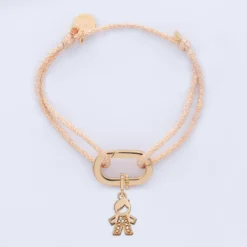 Discount HappyBulle Bracelet personnalisé cordon pailleté collection Chapitre mousqueton 11x19 mm plaqué or - à composer Plaqué or 18k