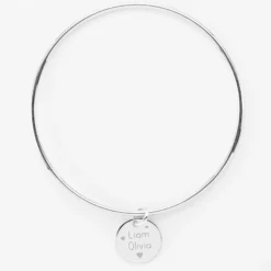 Online HappyBulle Bracelet personnalisé jonc argent médaille gravée 15 mm Argent rhodié 925