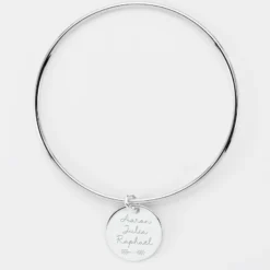 Hot HappyBulle Bracelet personnalisé jonc argent médaille gravée 19 mm Argent rhodié 925